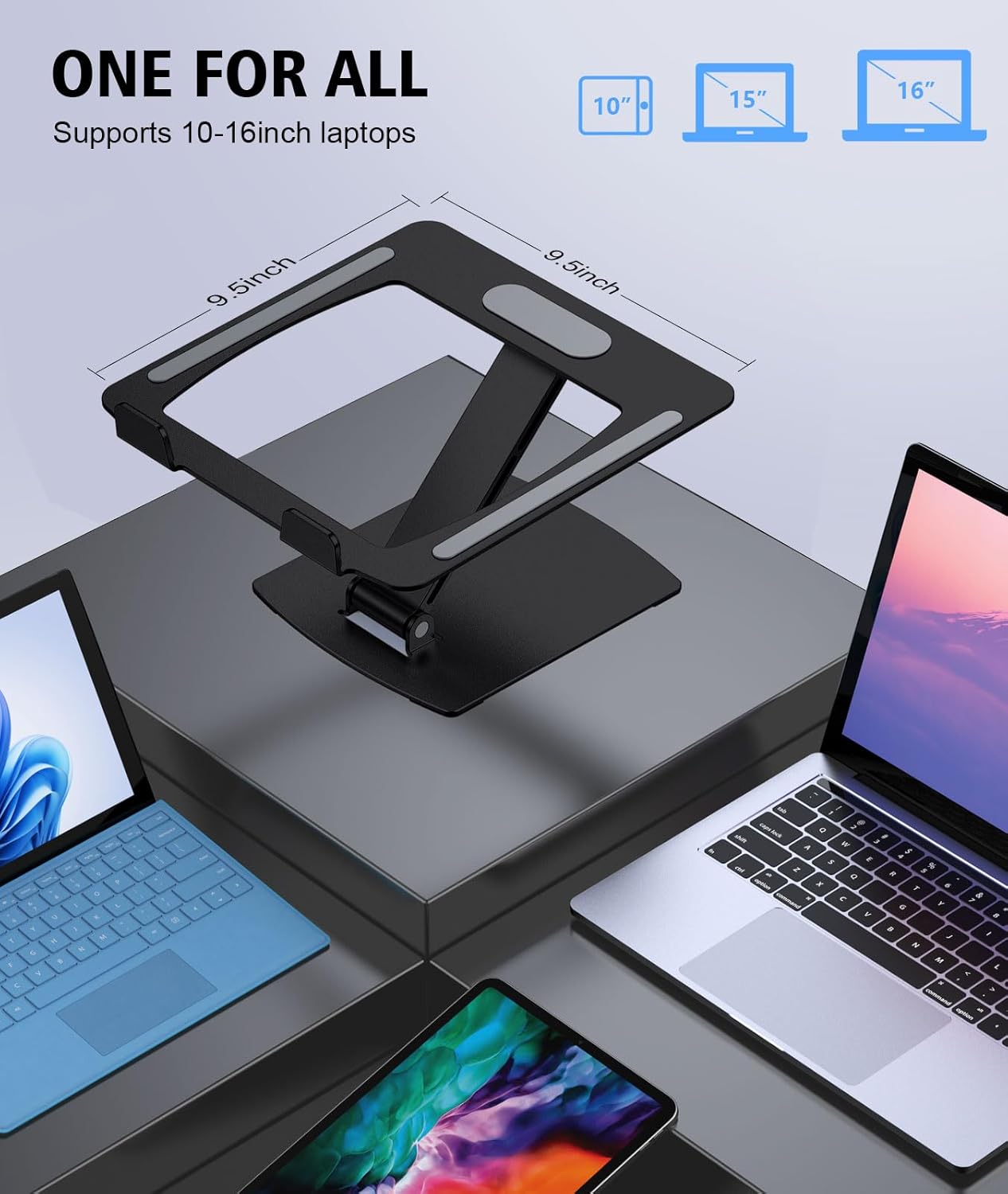 Detalle 2 de Glangeh Laptop Stand Adjustable Height for 10-16