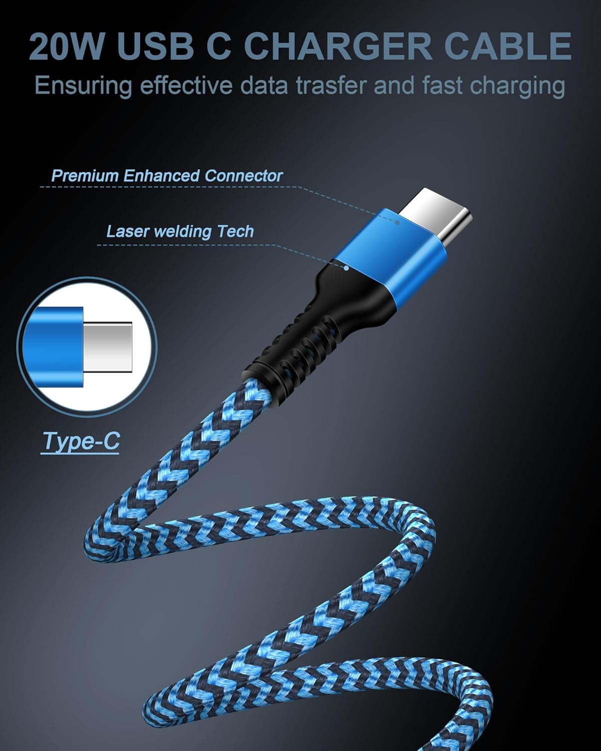 Thumbnail 2 de Android Charger 6FT USB-C Cable 4 Pack