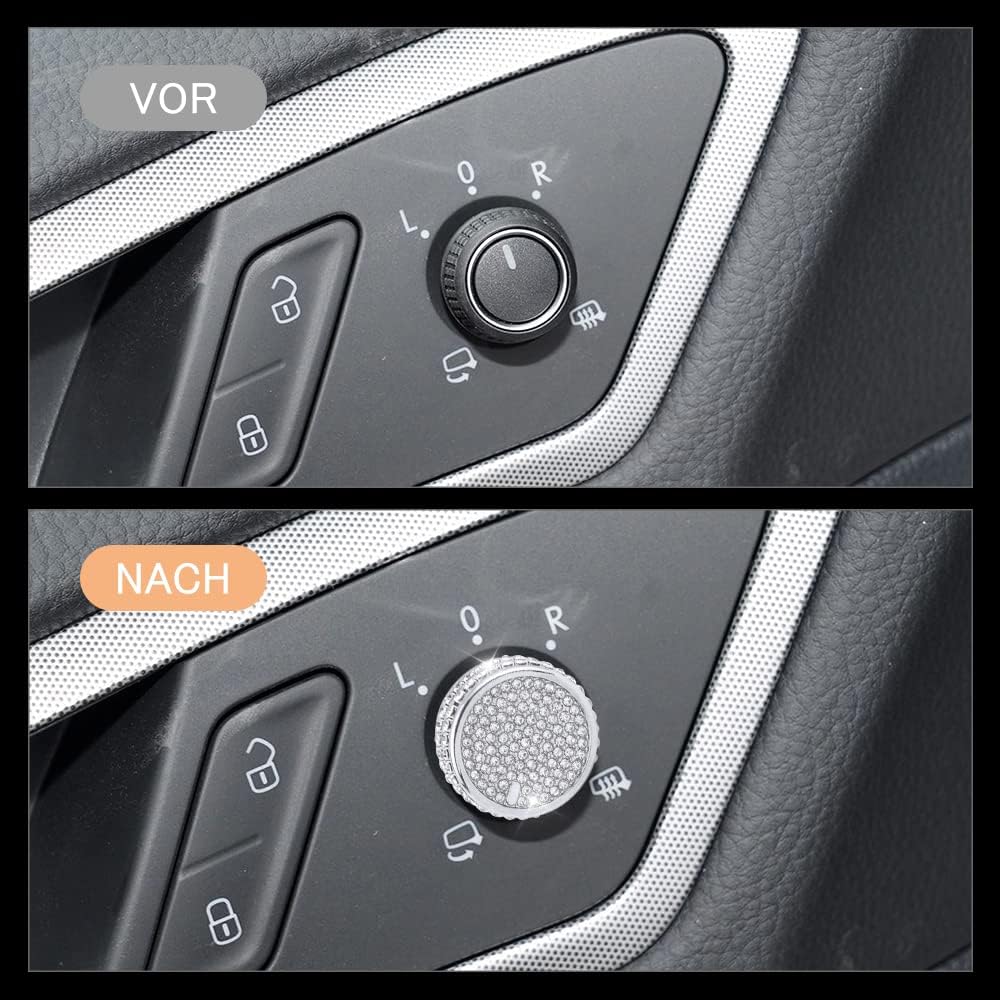 Detalle 2 de BLINGOOSE Glitzer Rückspiegel Aufkleber für VW Golf