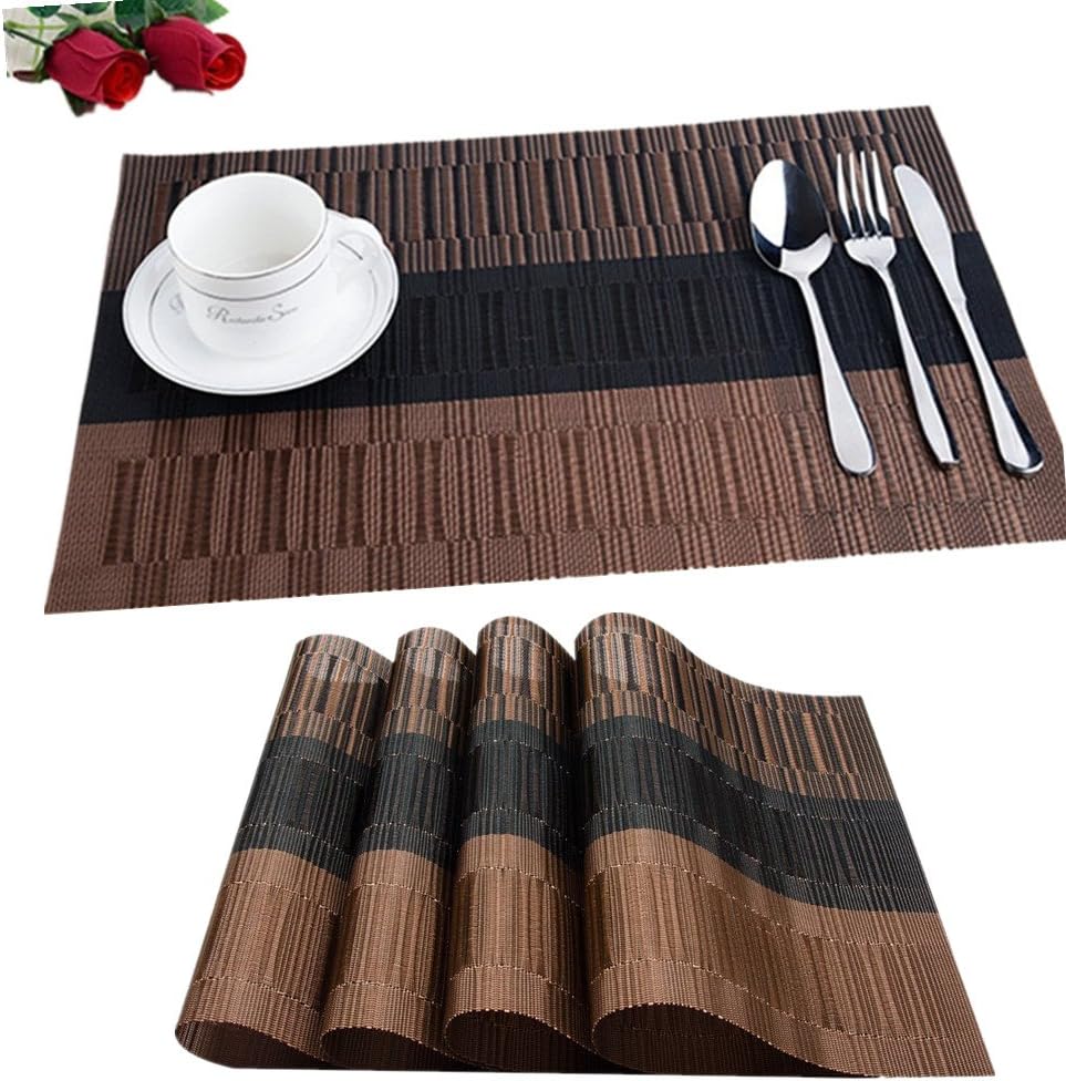 Fontic 6er Set Platzsets 30x45cm – rutschfeste, hitzebeständige PVC-Tischunterlagen