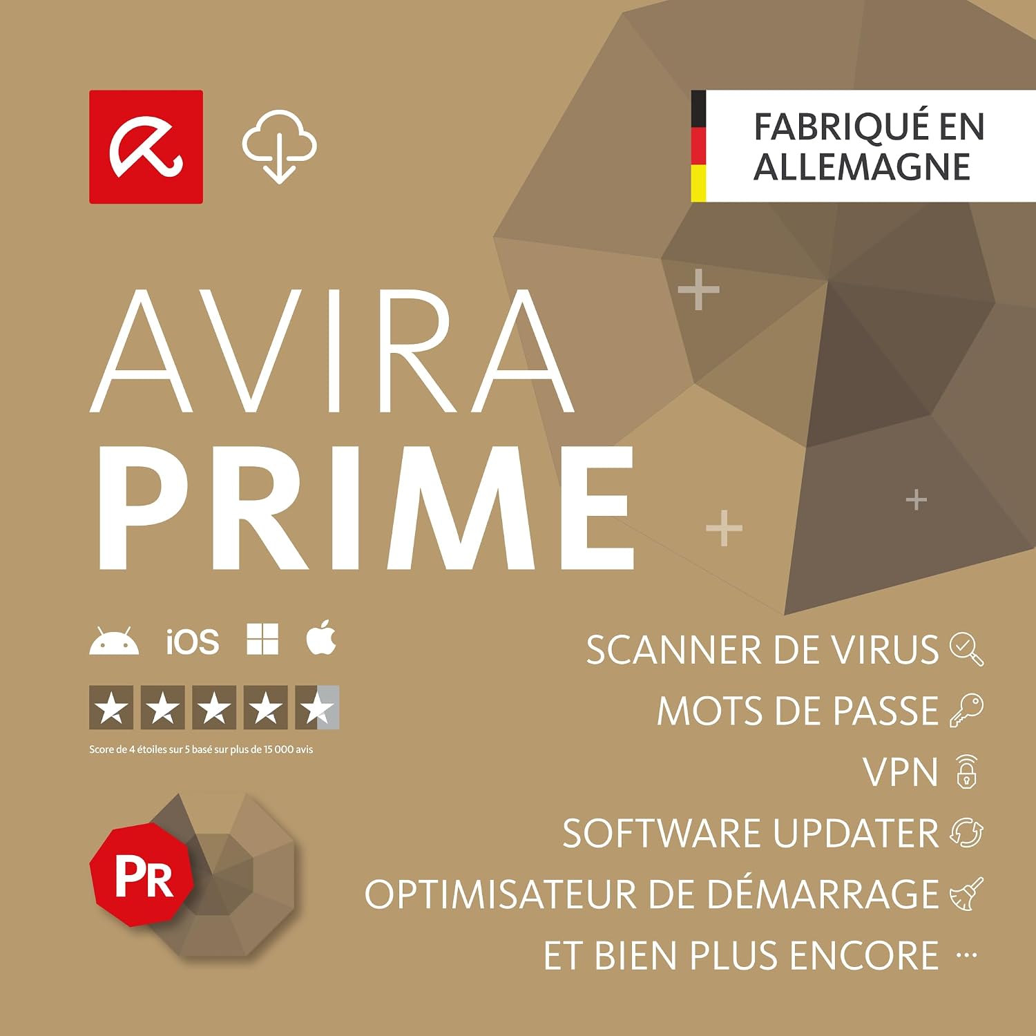 Detalle de Avira Prime | 5 Appareils (1 an) — Antivirus et Sécurité multi-device, activation par email