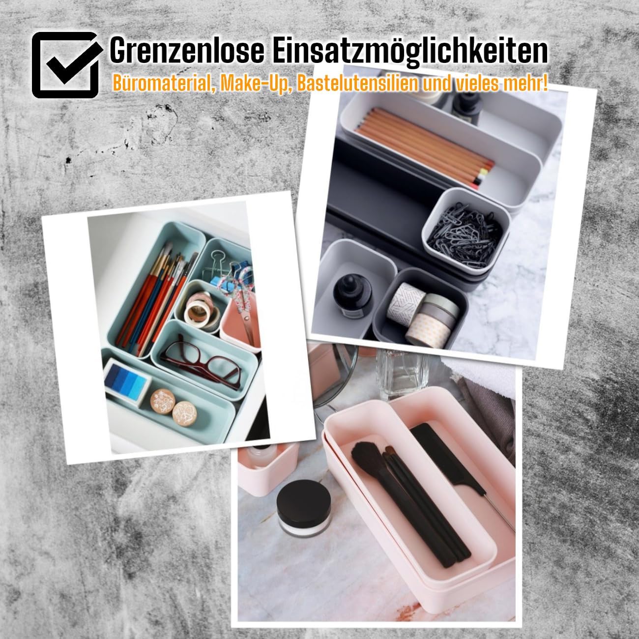 Thumbnail 2 de Gariella Schubladen-Organizer-Set mit verstellbarem Trennsystem (pastell-grün) – 8 Boxen in 4 Größen