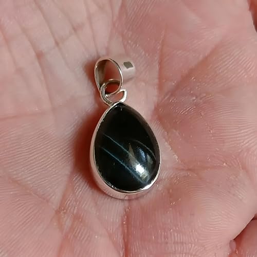 Thumbnail 3 de Navya Craft Black Tiger’s Eye Pendant Necklace in 925 Sterling Silver