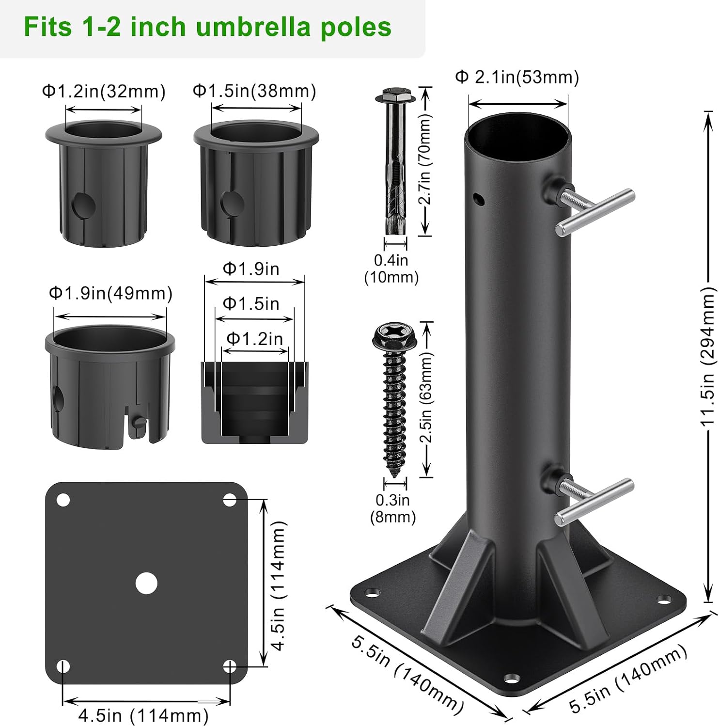 Detalle 2 de Dolibest Sonnenschirmhalter Standrohr 30cm