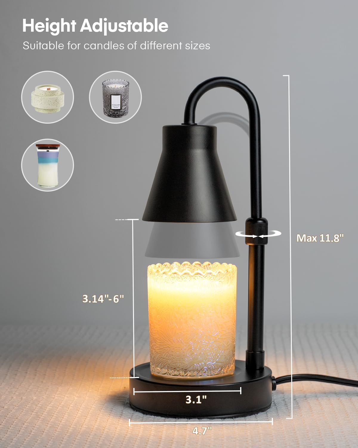 Thumbnail 6 de Elenhome 2 Pack Candle Warmer Lamp with Adjustable Height 🕯