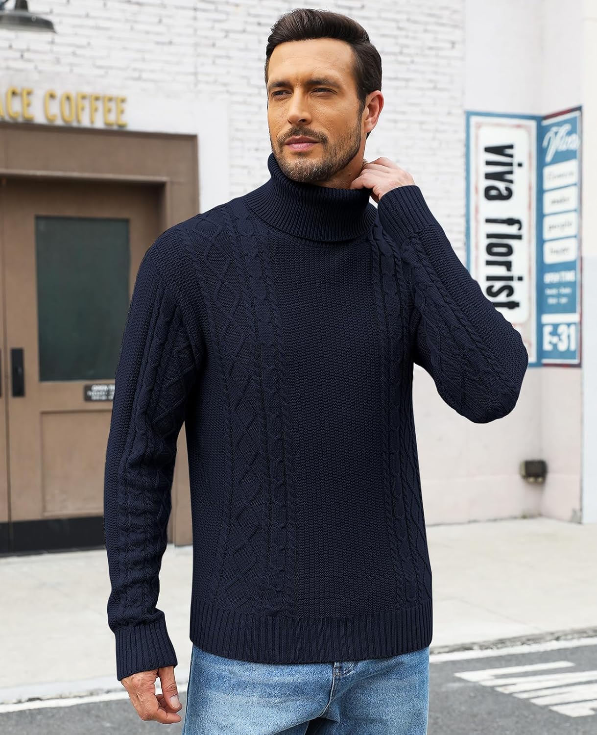 Thumbnail 1 de Zetieny Herren Rollkragenpullover – Slim Fit Feinstrick Langarm