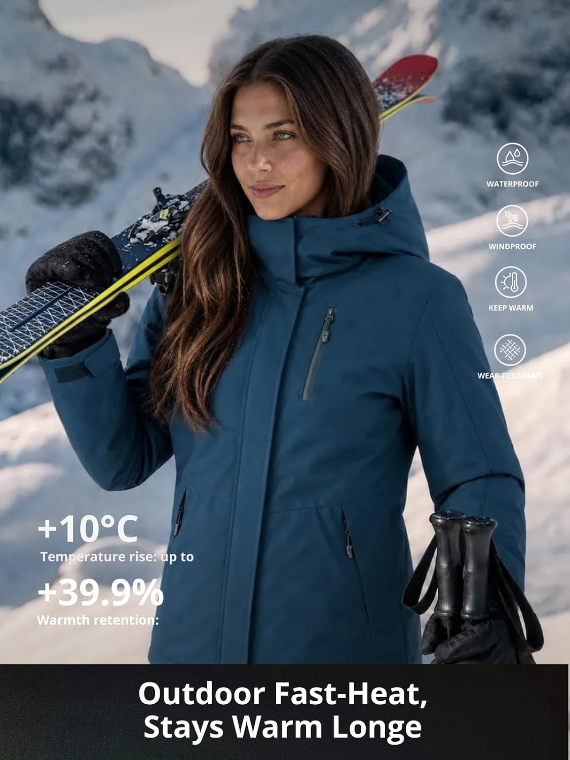 Detalle 2 de CAMELSPORTS Women's Ski Jacket with Fleece Lining