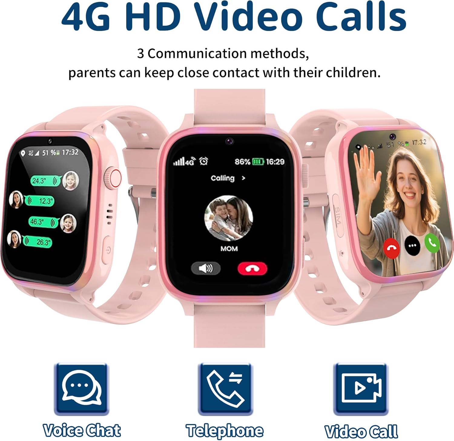Detalle de ELEJAFE 4G Kids Smart Watch: GPS, Video Call and SOS for Safe, Connected Fun