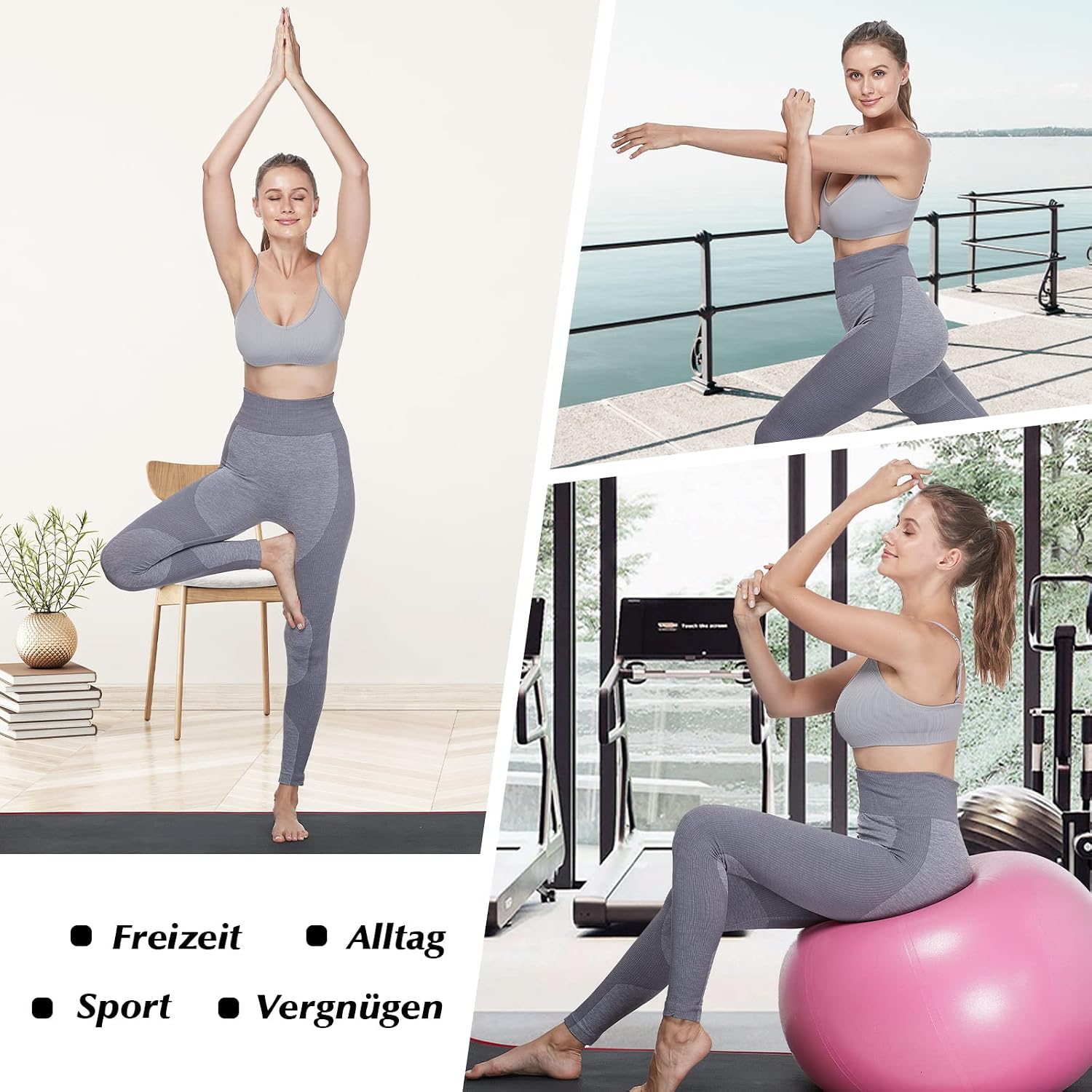 Thumbnail 1 de Vertvie Damen 2/3/4er Set Basic Wohlfühl-BH Sport mit Spaghettiträgern – nahtlos, gepolstert (ohne Bügel)
