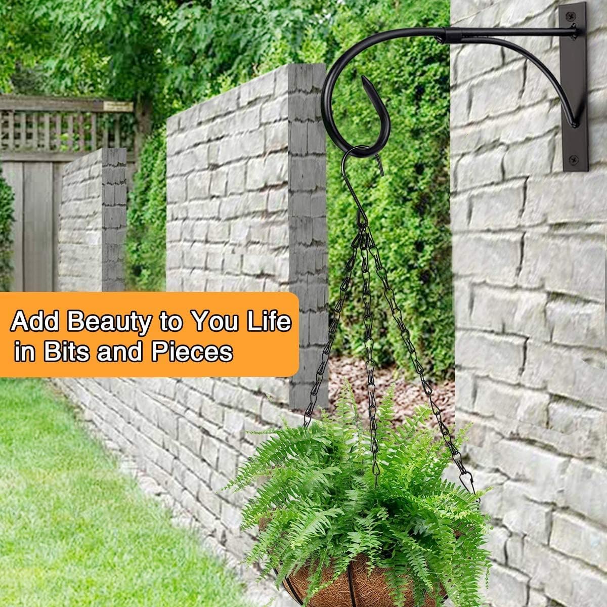 Thumbnail 6 de Iron Wall Mount Plant Hanger (2-pack, 11 inch) rust-resistant brackets for hanging plants, lanterns and more
