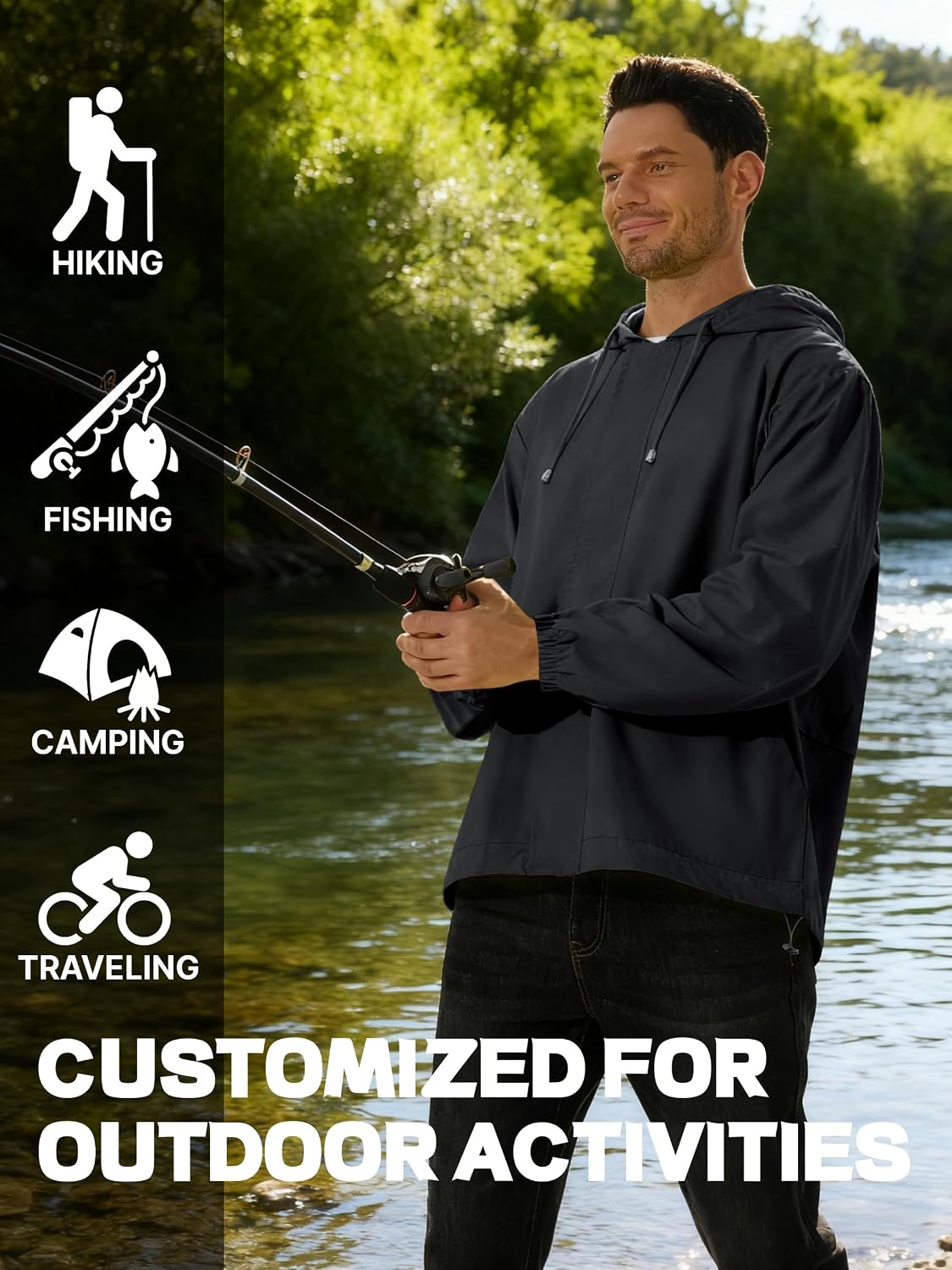 Detalle de UIQUR Men's Waterproof Cycling Jacket 100% Polyester