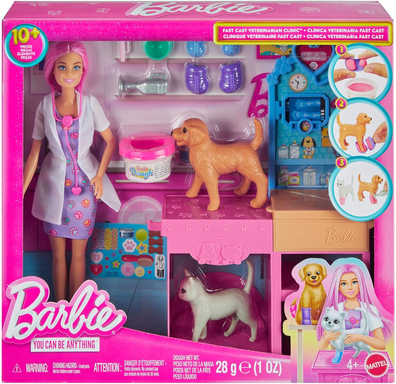 Thumbnail 5 de Coffret Clinique vétérinaire Barbie – poupée aux cheveux roses et accessoires (JFX93)