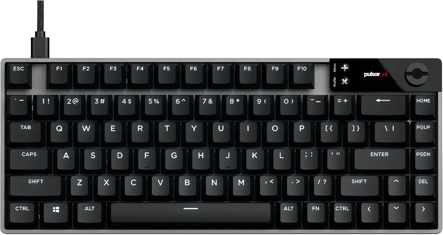 Detalle de Pulsar Gaming Gears eS HE 70(PCMK Series)磁気スイッチ搭載ゲーミングキーボード、英語配列79キー・8Kポーリングレート