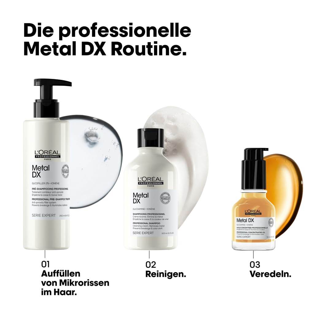 Detalle de L’Oréal Professionnel Metal DX Pre-Shampoo – Anti-Haarbruch, 250 ml