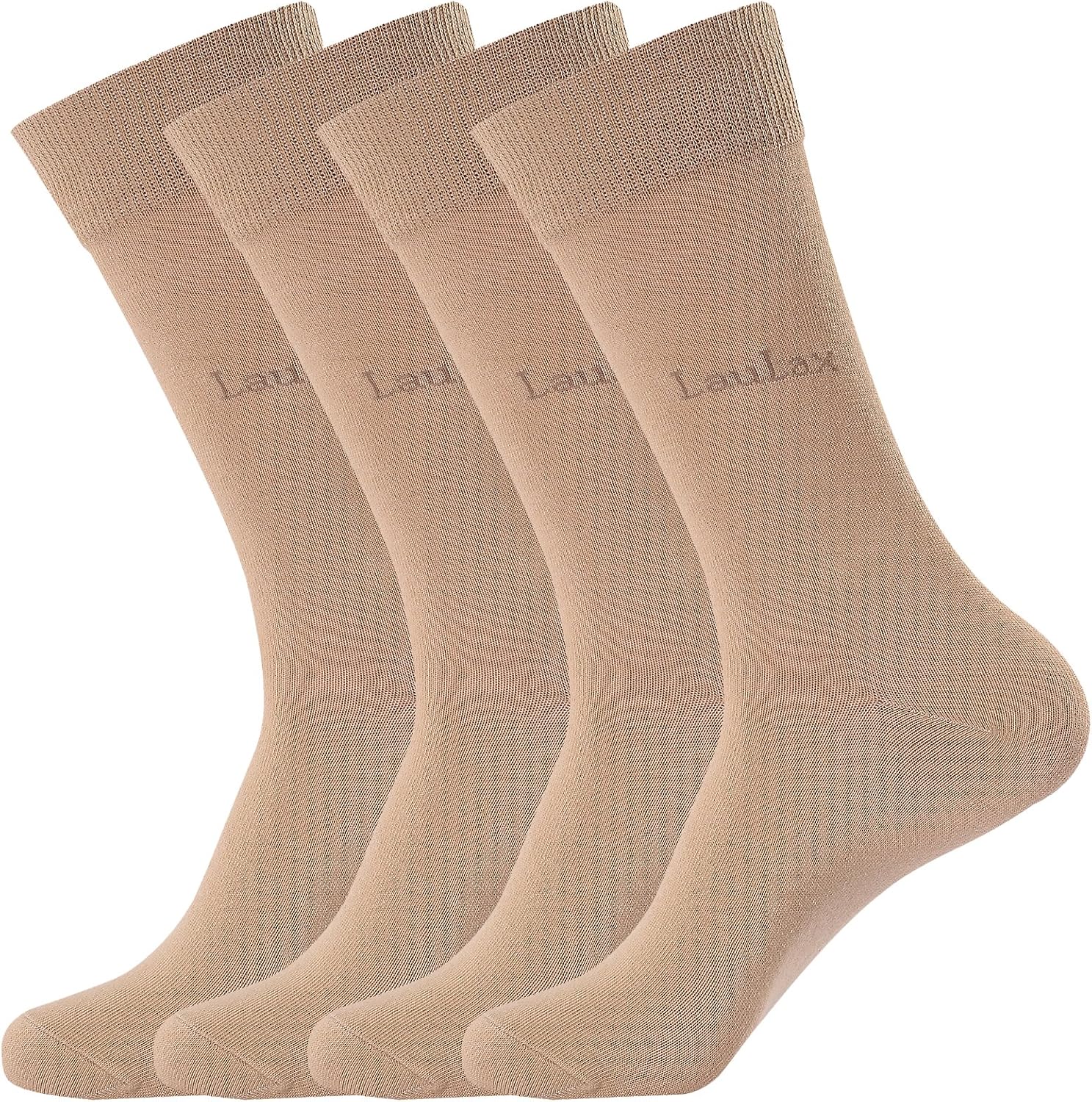 Detalle de Laulax 4 Pairs Finest Combed Cotton Seamless Toe Dress Socks Gift Set
