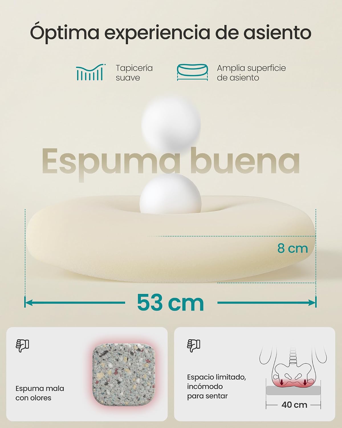 Thumbnail 5 de SONGMICS OBN037BKV2 Silla de oficina 53 cm