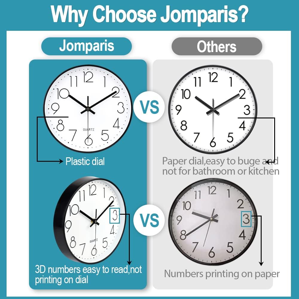 Thumbnail 4 de jomparis 12 Inch Wall Clock silent quartz wall clock 🕘