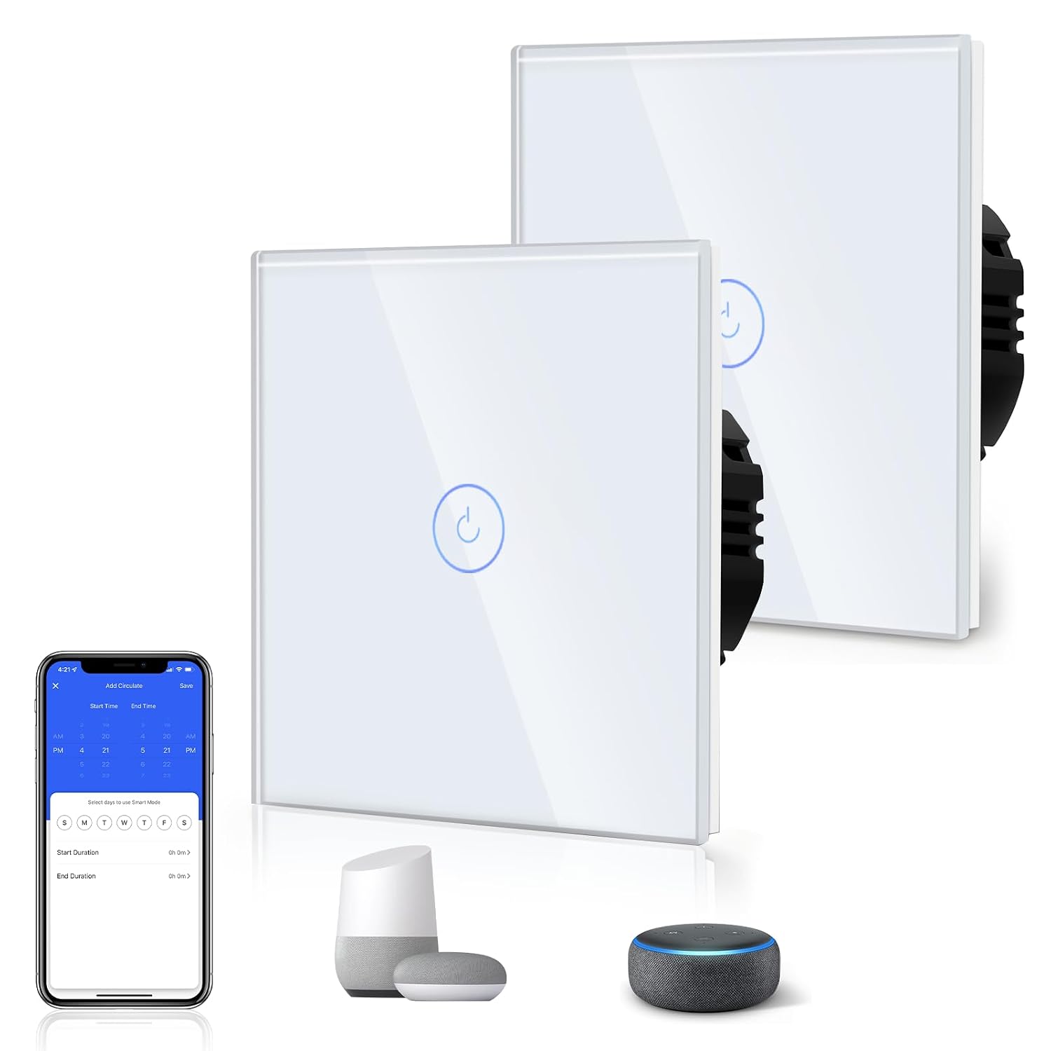 Detalle de BSEED Smart Light Switch 2 pack, 1 gang
