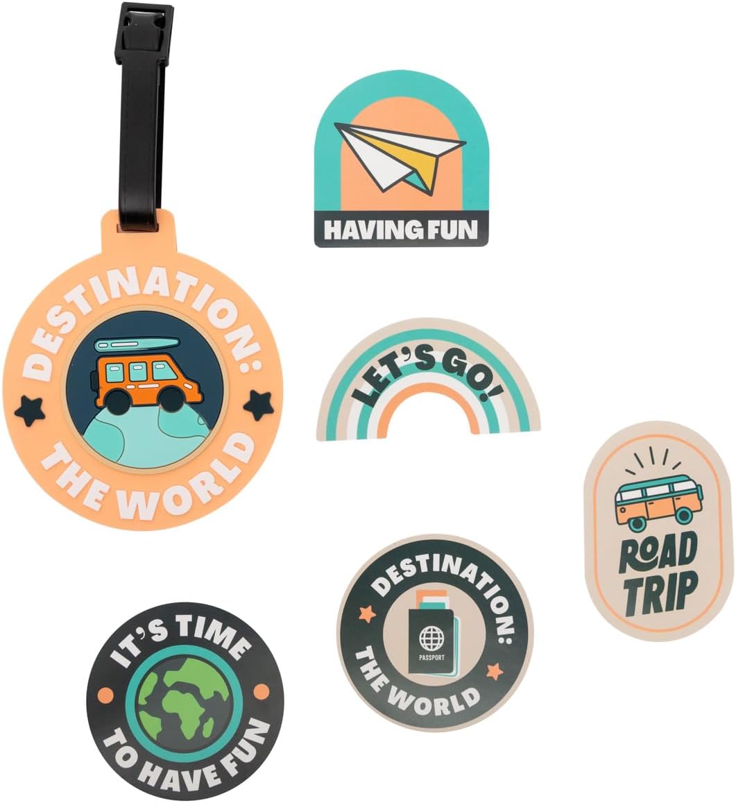 Mr. Wonderful – Étiquette de valise et set d’autocollants Destination: the world
