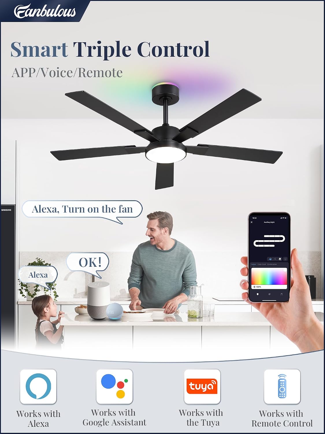 Detalle 2 de Fanbulous Ceiling Fan, 52-Inch