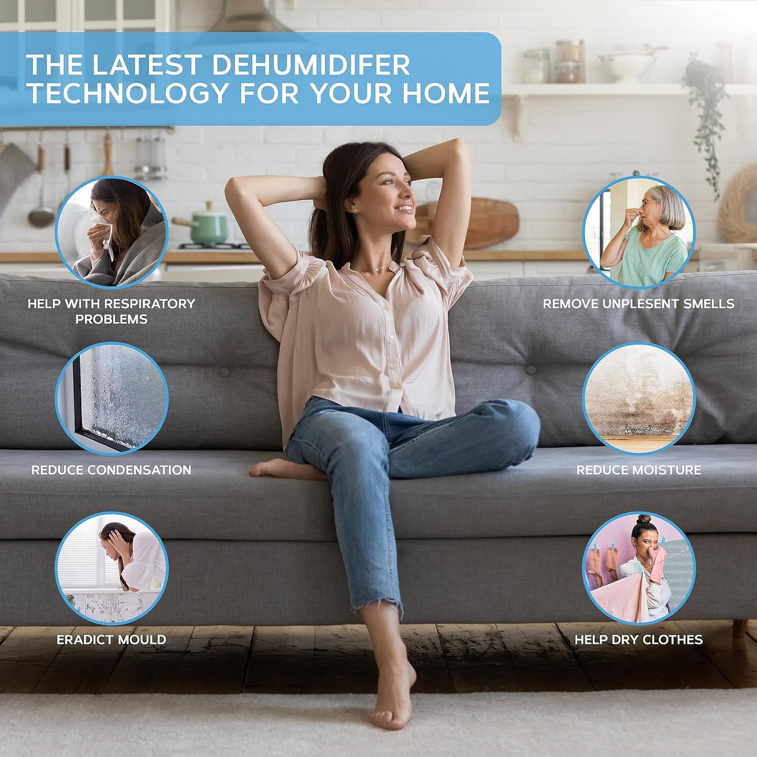 Detalle 2 de Air Pro 20L/Day Digital Dehumidifier with WiFi App (4L tank, sleep mode, 24H timer)