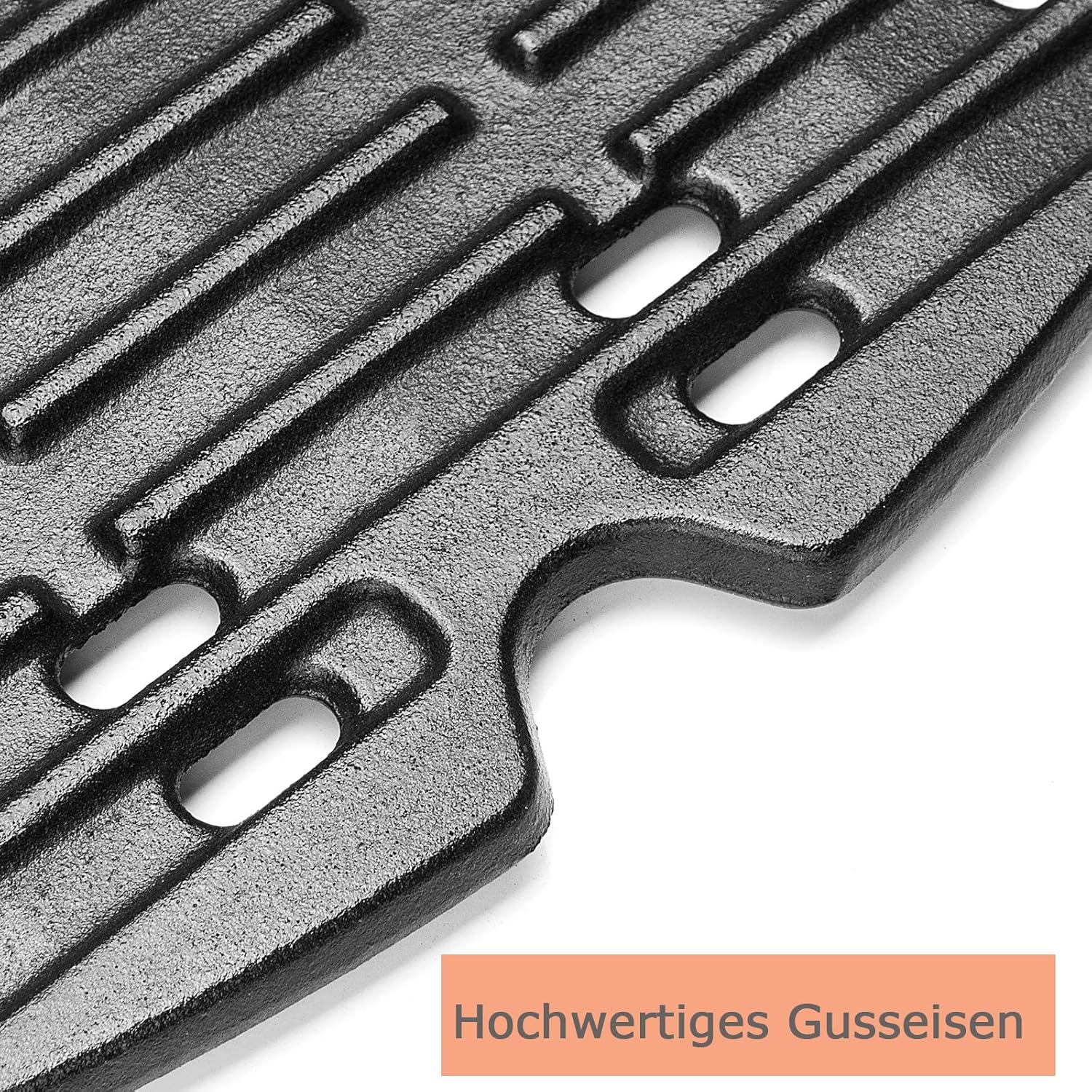 Detalle de 7646 Gusseisen Grillrost für Weber Q300/ Q320/ Q3000/ Q3100/ Q3200 – 2er Pack, 45,2 × 31,75 cm je Rost (63,5 × 45,2 cm Gesamt)