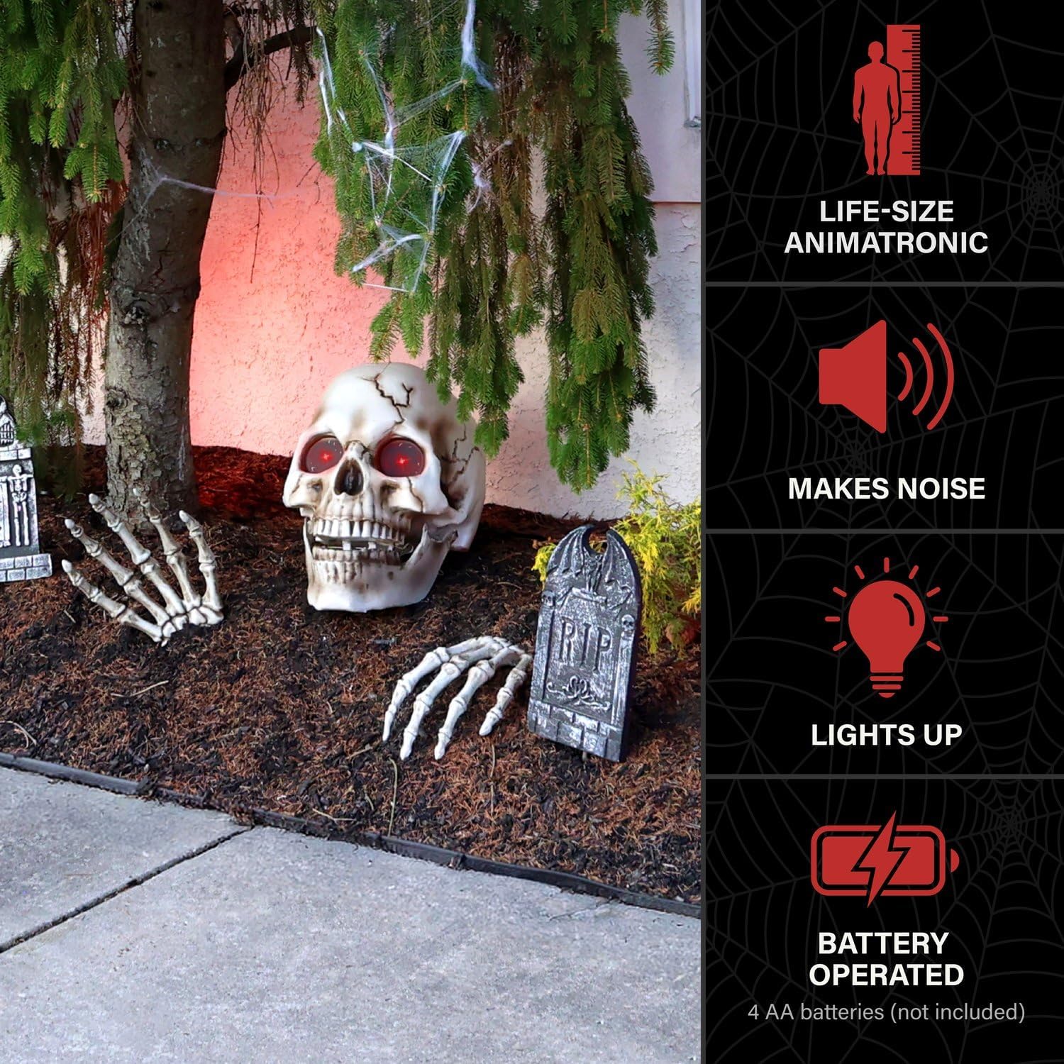 Detalle 2 de Haunted Hill Farm Talking Skeleton, 1.3-Ft.