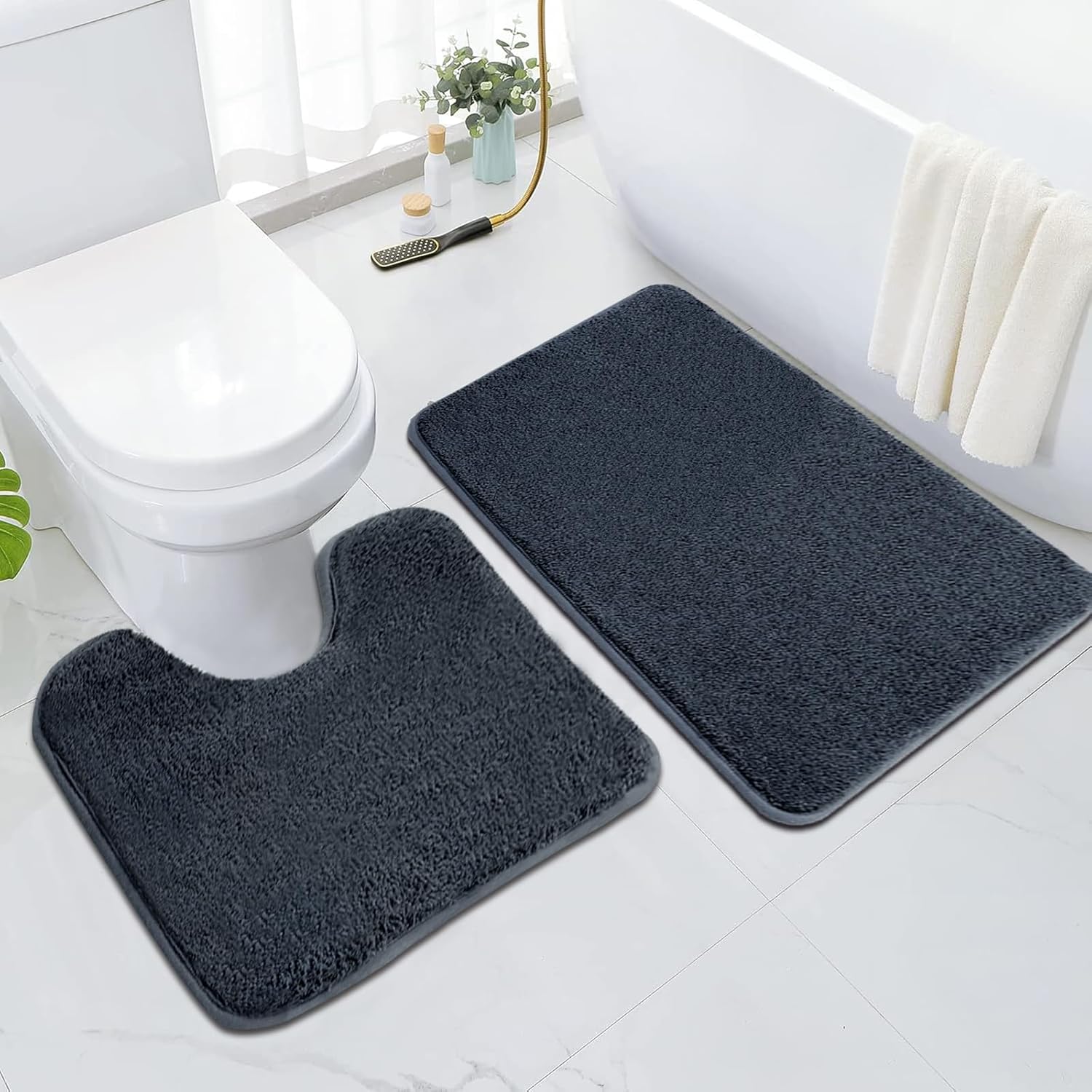 Detalle 2 de Rururug bathroom rug set – Soft microfibre mats