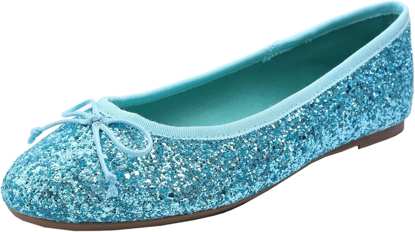 Thumbnail 6 de Feversole Round Glitter Ballerina Damen – Klassische Ballerinas mit Profilsohle