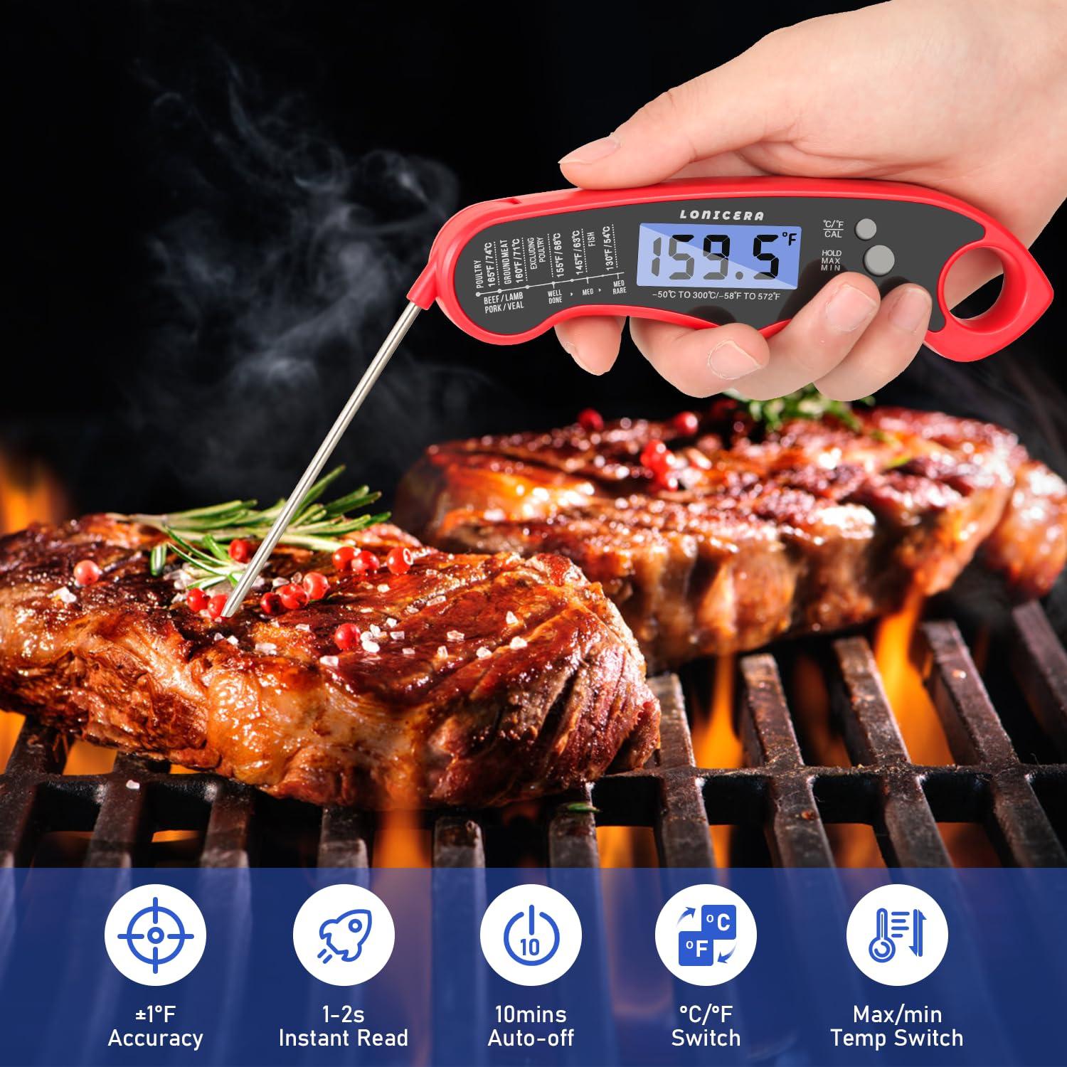 Thumbnail 1 de Lonicera Meat Thermometer Instant Read