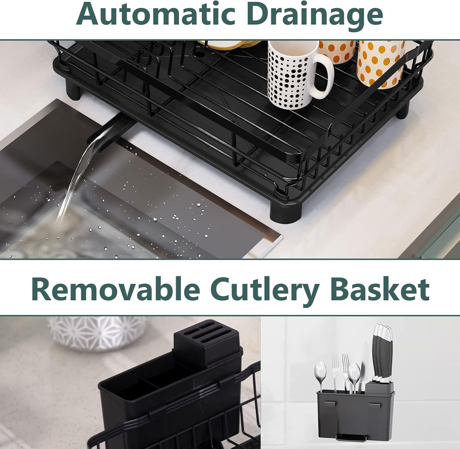 Thumbnail 3 de AIDERLY Dish Drying Rack, Large