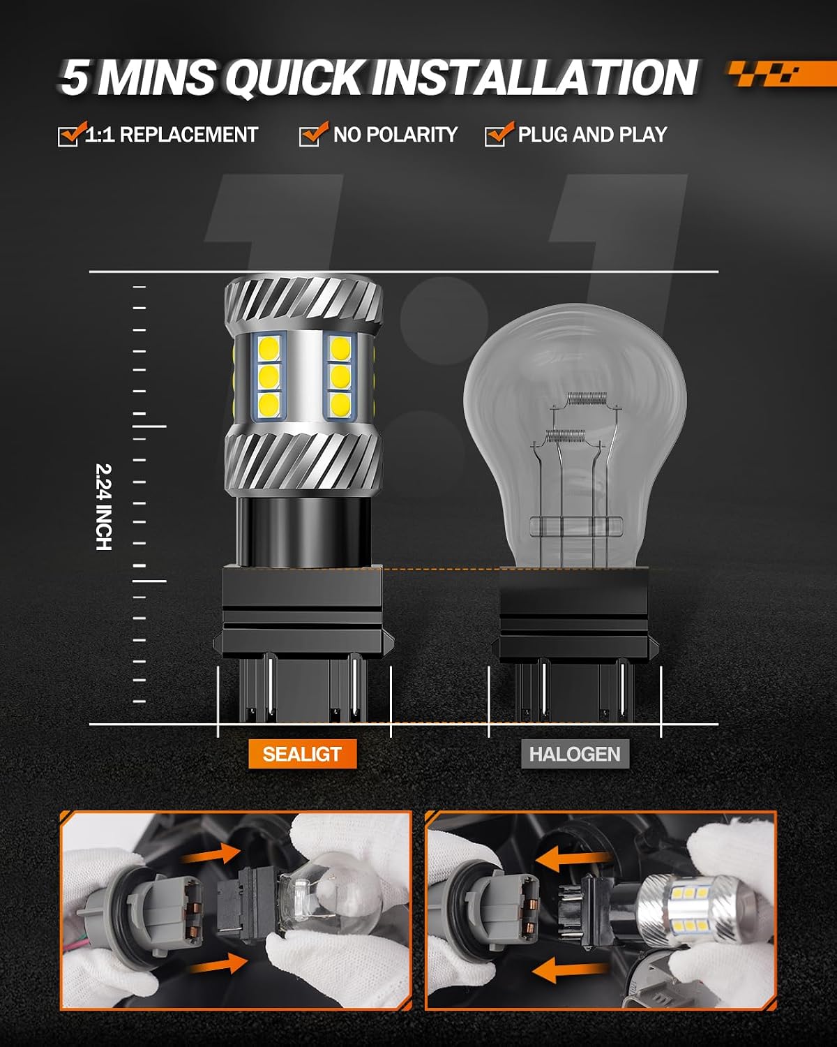 Thumbnail 5 de SEALIGHT 3157 LED Bulb 1800LM Brake Light