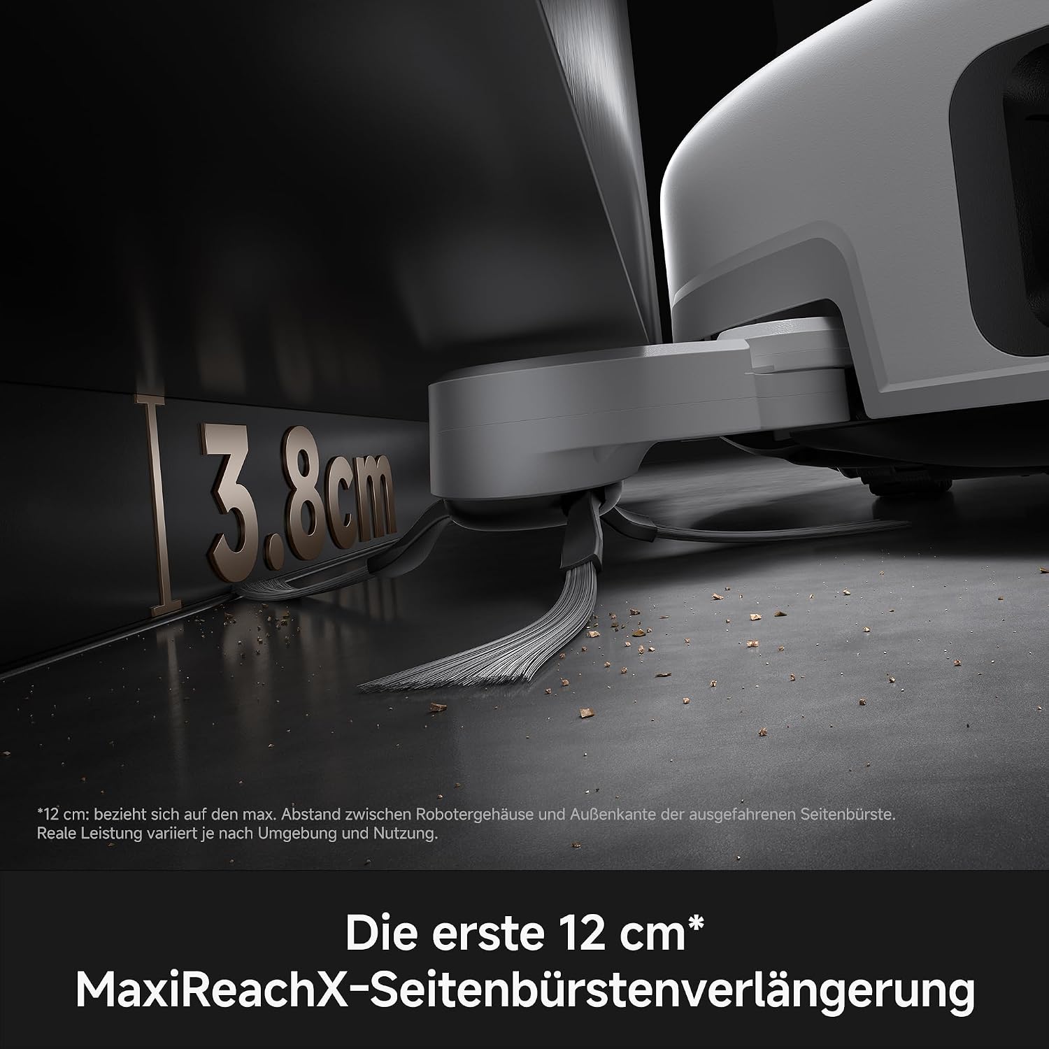 Detalle 2 de Mova V70 Ultra Complete X: Saugroboter mit MaxiReachX-Doppelverlängerung, Seitenbürsten & Mopp