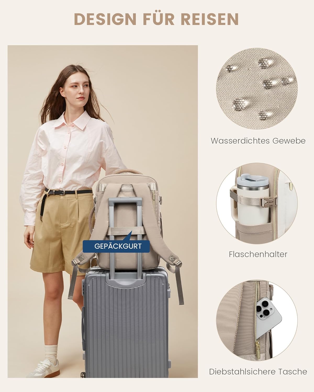 Thumbnail 6 de LOVEVOOK Handgepäck Rucksack 40 L