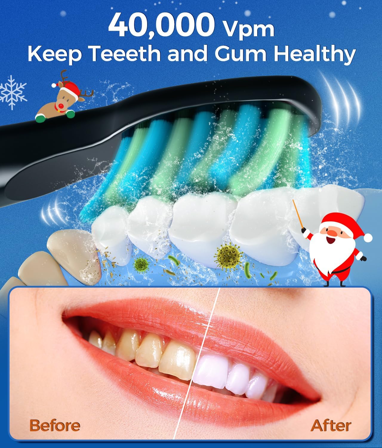 Detalle de Sonic Toothbrush 40000 VPM with 8 Heads