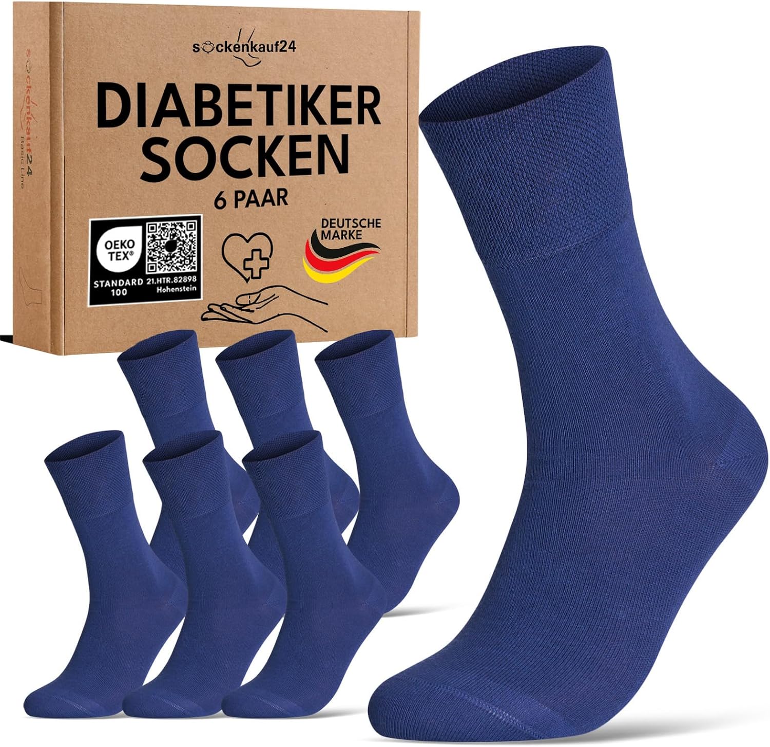 Detalle de sockenkauf24 Diabetikersocken 6 Paar 97% Baumwolle