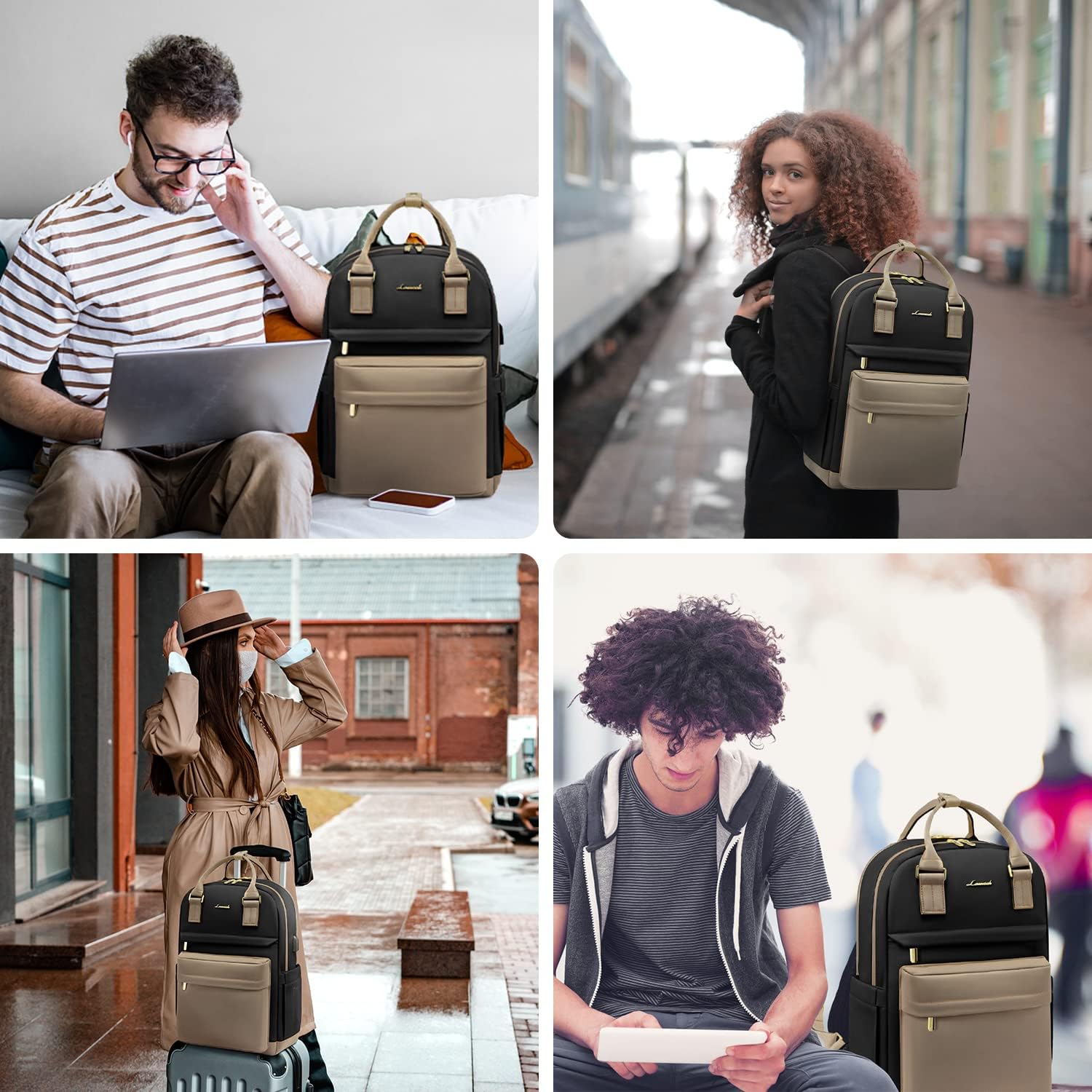 Thumbnail 5 de LOVEVOOK Travel Backpack Womens: 15.6 Inch Laptop Bag with USB Port, Waterproof & Versatile for Work, College and Travel