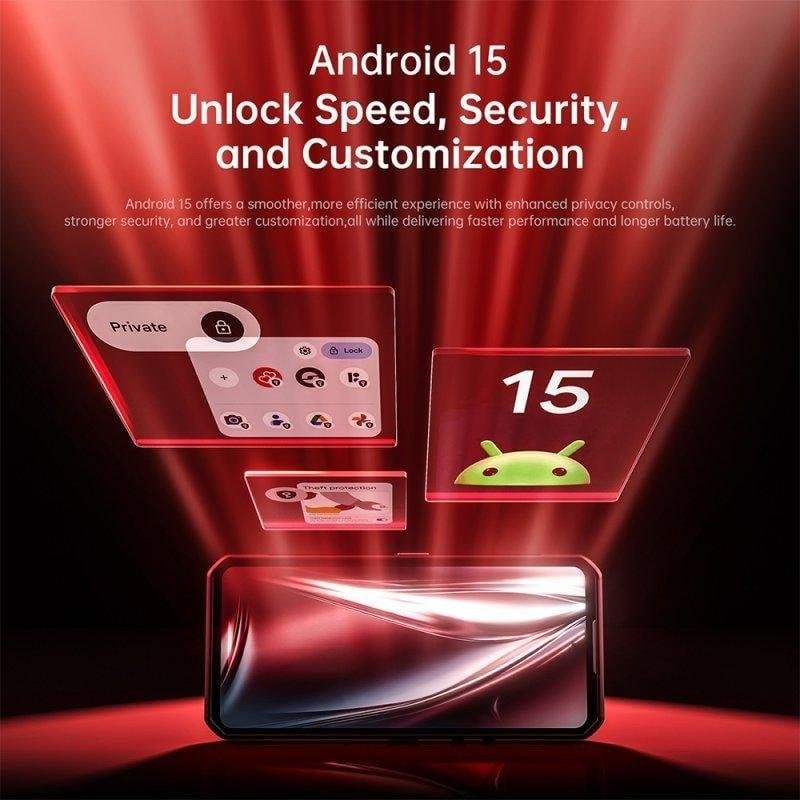 Detalle 2 de Oukitel WP300 5G 12GB/512GB 6.8" Rojo: autonomía y resistencia para campo y trabajo