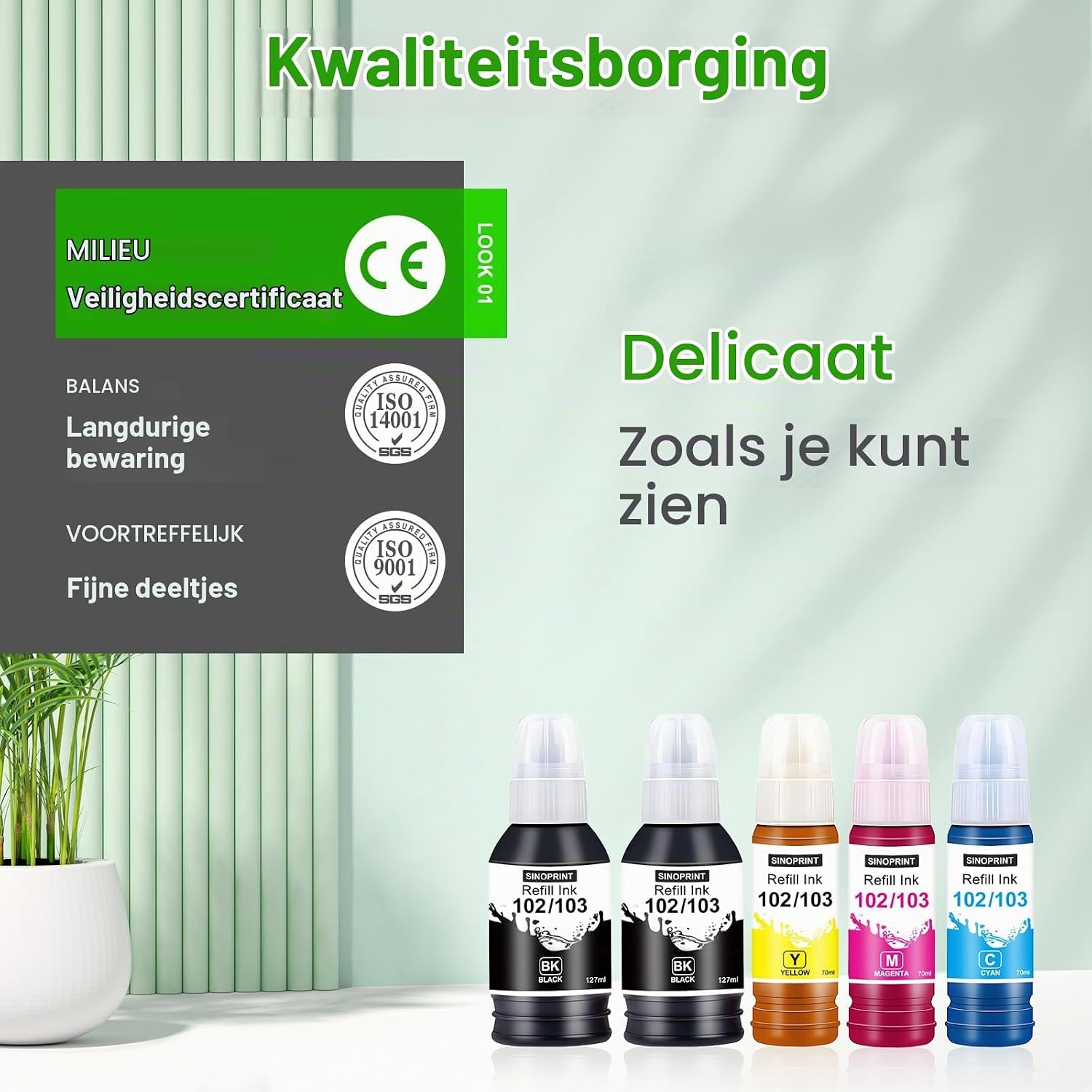 Thumbnail 6 de SINOPRINT 104 navulinkt, 5-pack met vier kleuren voor EcoTank