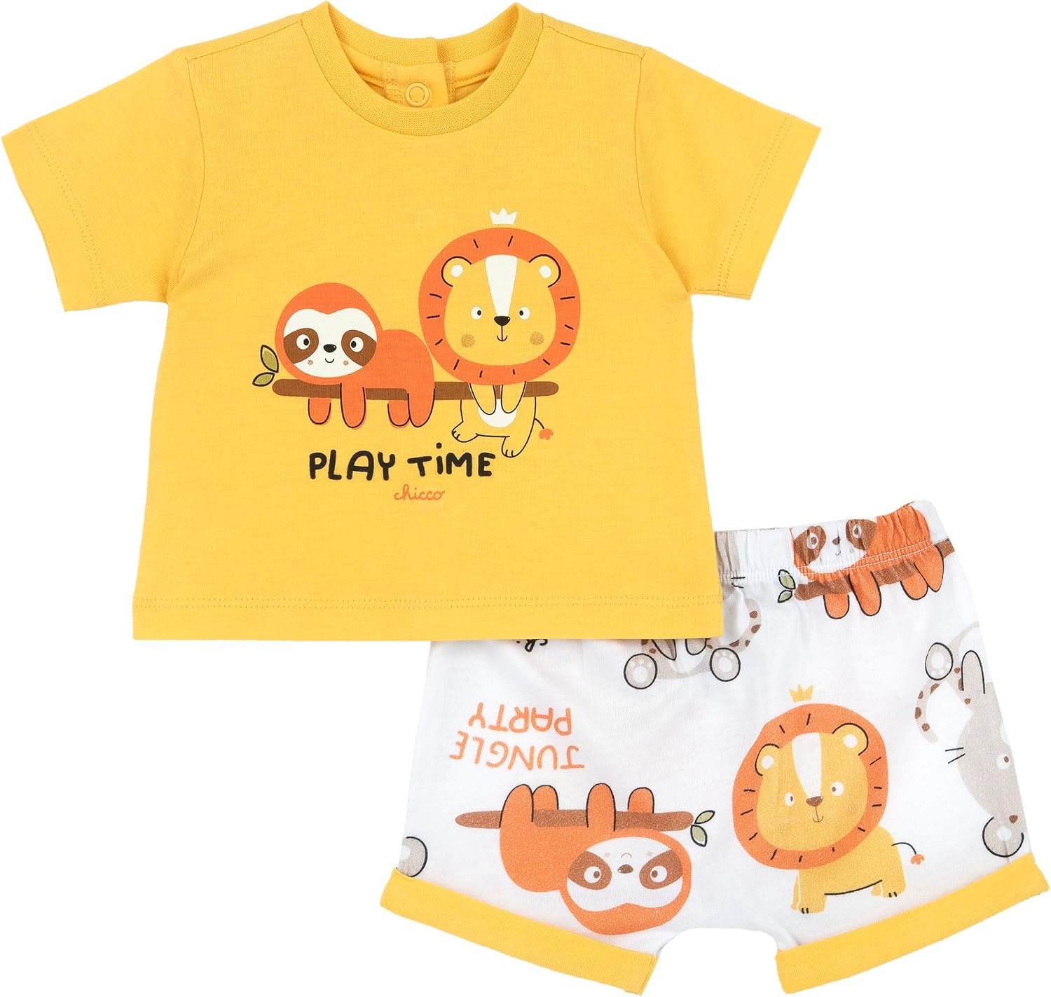 Detalle de Ensemble bébé Chicco avec T-shirt et Short – coton 0-24 mois, ouverture dos