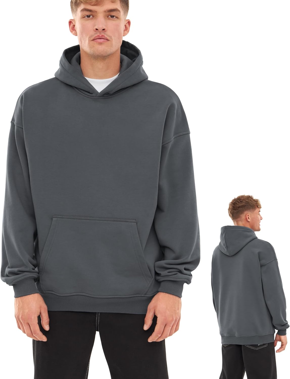 Detalle de Johnny Urban Cody hoodie oversize unisex in jersey leggero e tessuto pesante