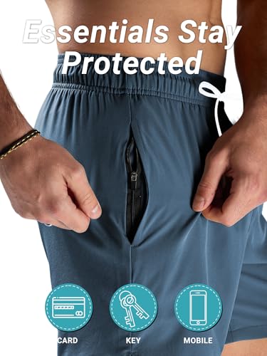 Detalle de Arcweg Badehose Herren mit Reißverschluss-Tasche – Atmungsaktiv, wasserabweisend und verstellbar