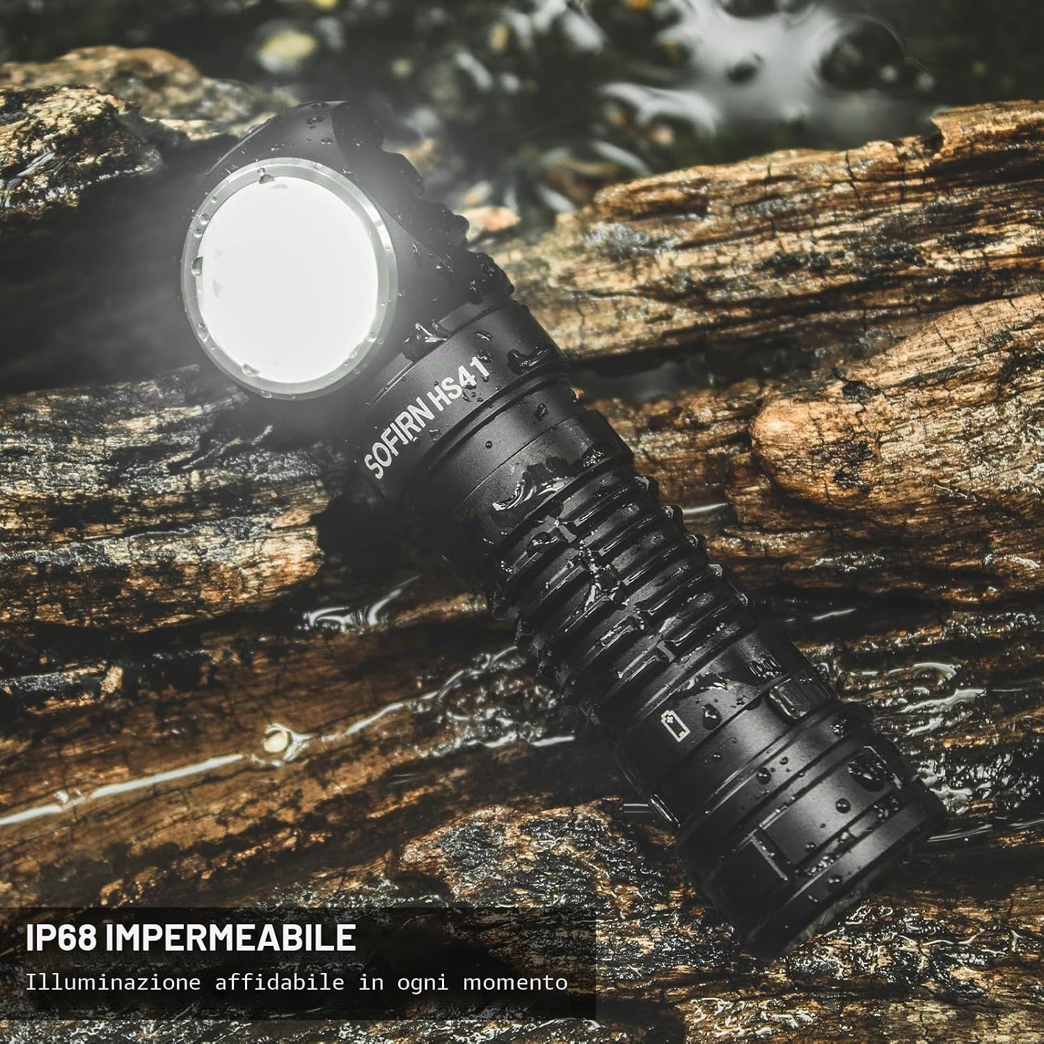 Detalle 2 de Weneasker Sofirn HS41: torcia frontale ricaricabile USB-C da 4000 lumen