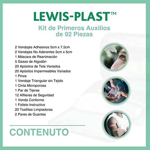 Thumbnail 6 de Lewis-Plast LEWIS PLAST kit completo de primeros auxilios de 92 piezas para interior y actividades al aire libre