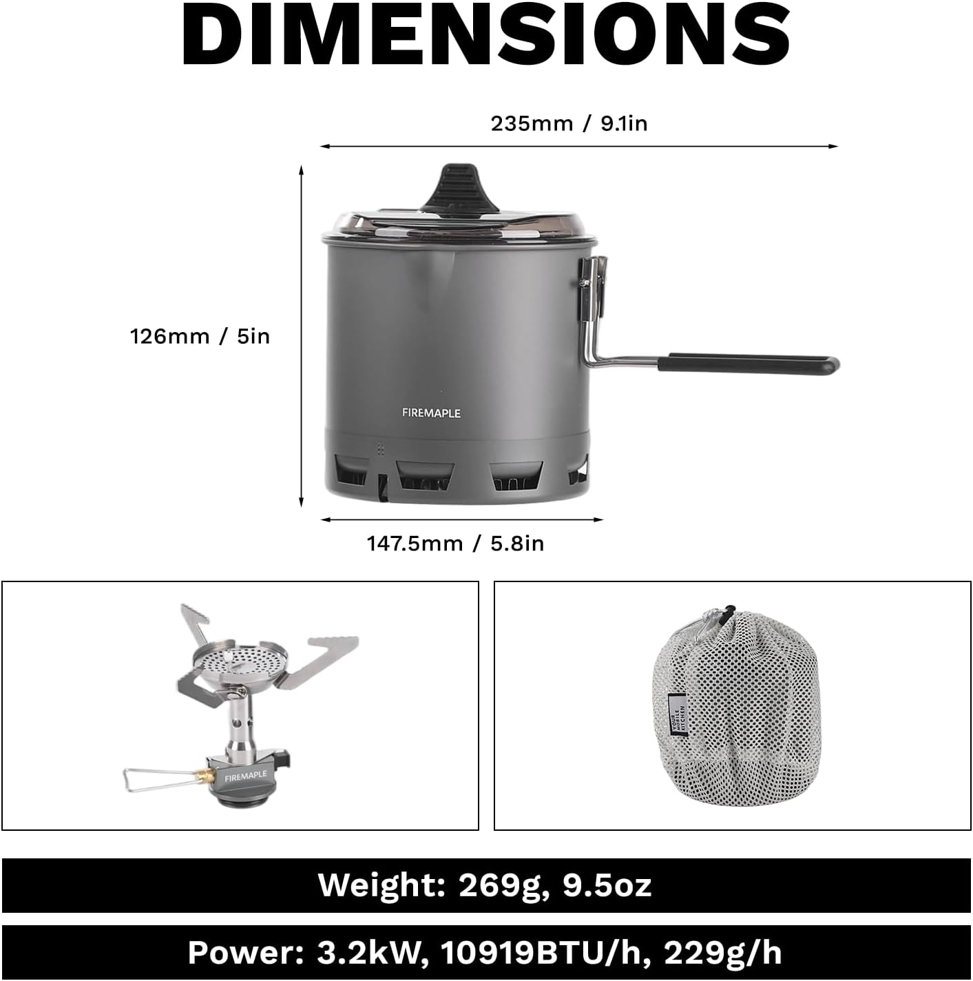 Thumbnail 3 de Fire-Maple Ultralight Camping Pot: Lightweight Heat Exchanger Set for Backpackers