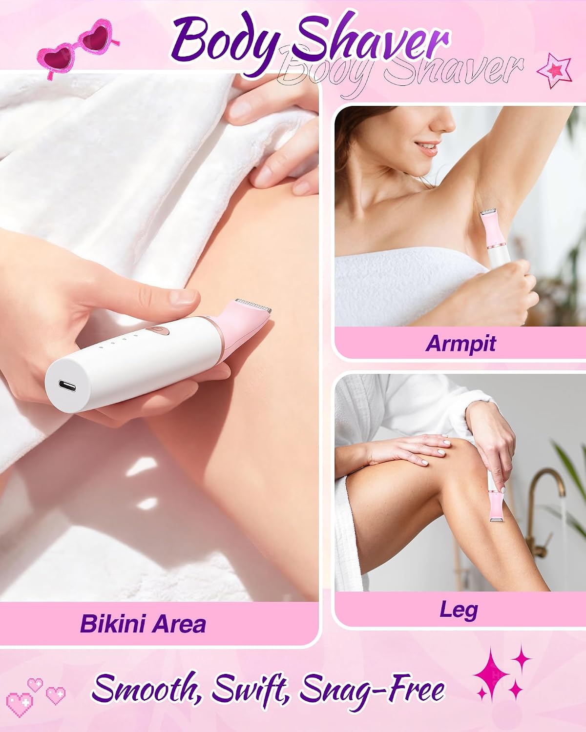 Detalle de Rasuradora Todo en Uno mujer recargable USB-C