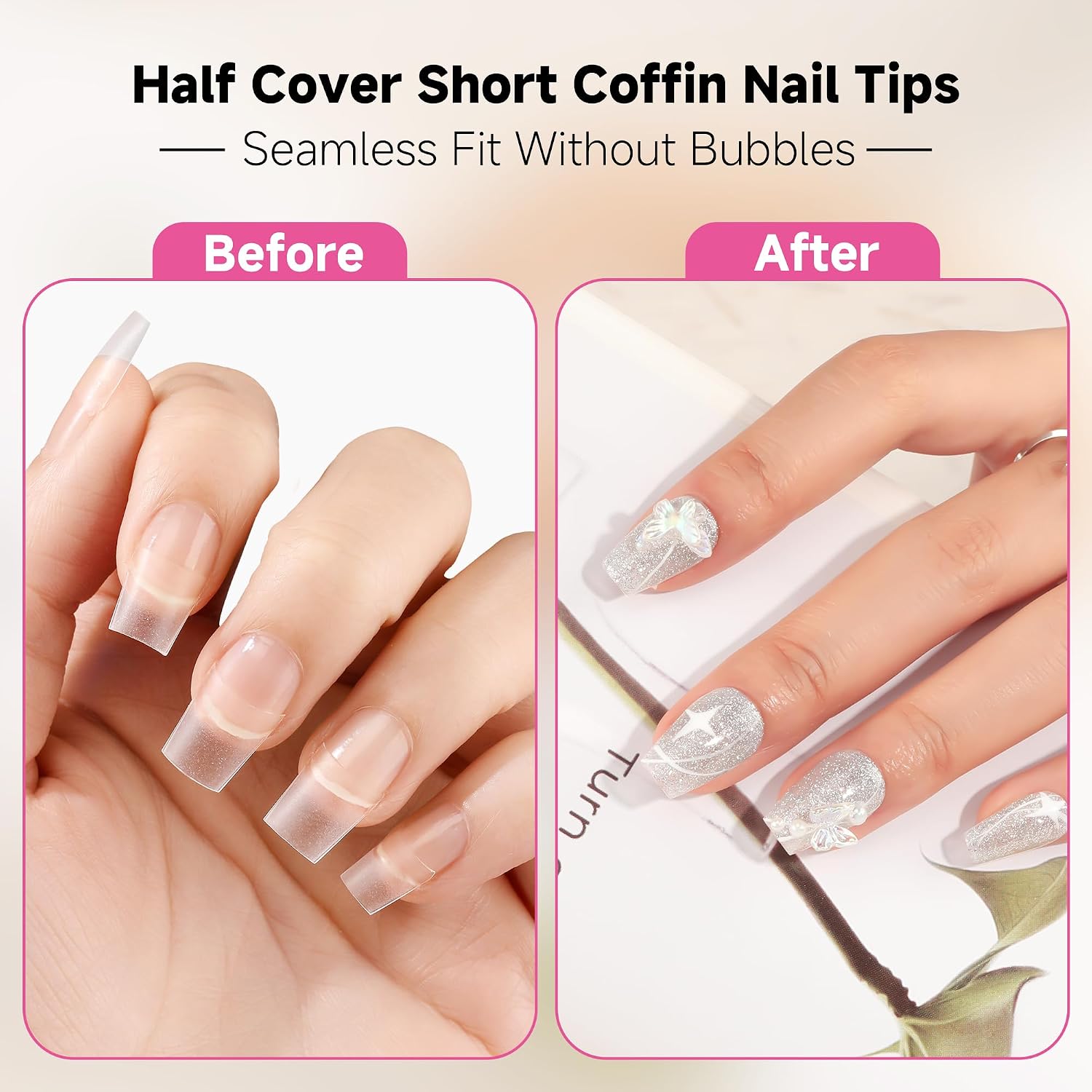Detalle de UNA GELLA Half-Cover Nail Tips, 12 Sizes