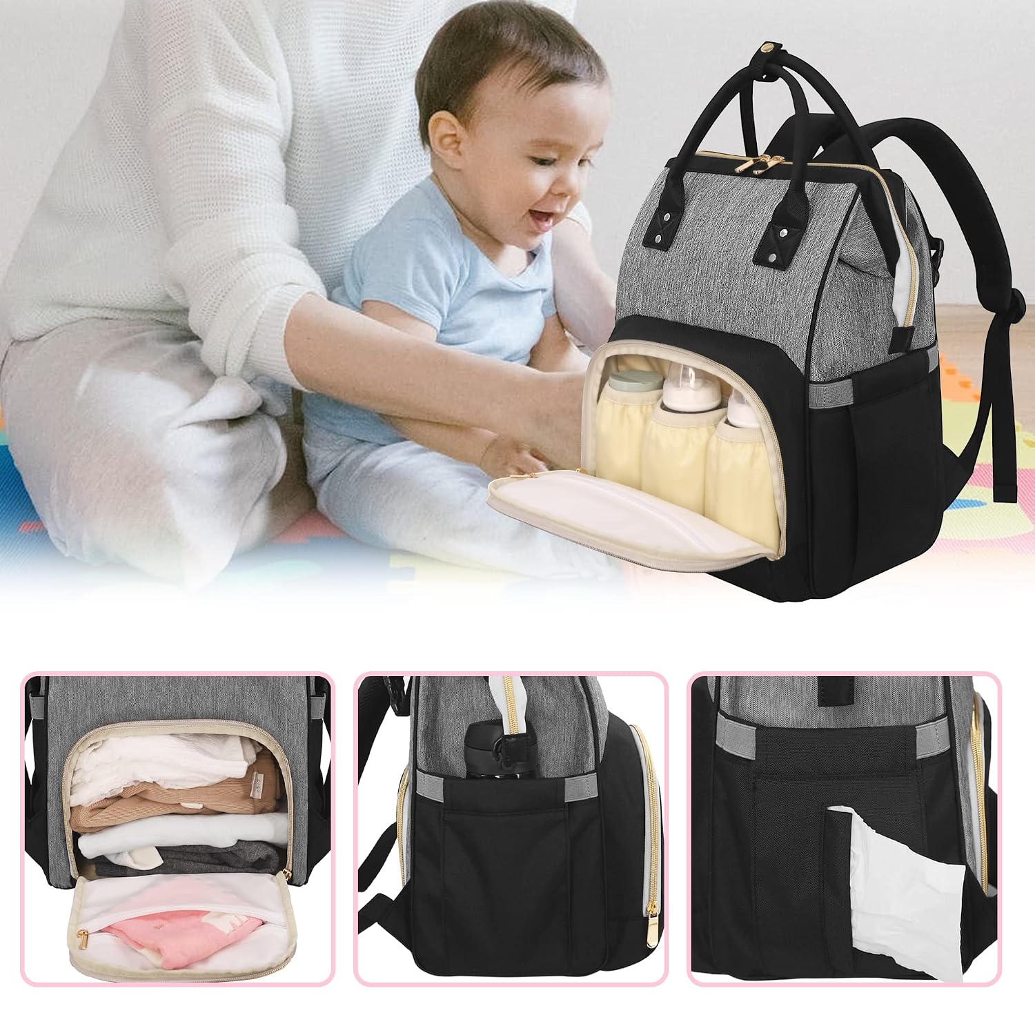 Detalle 2 de Femuar Diaper Backpack Large Capacity