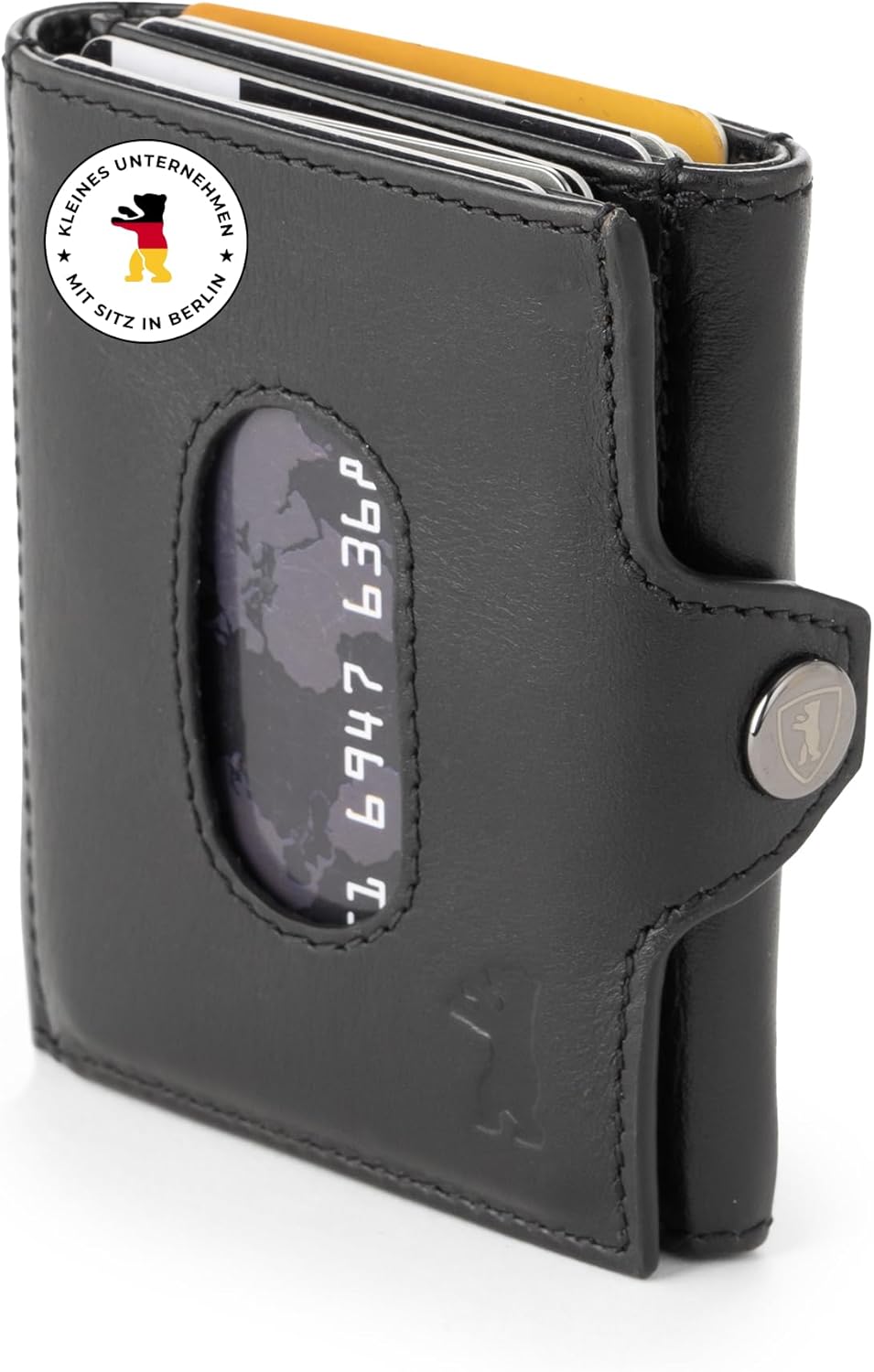 Detalle de Berliner Bags Premium Slim Wallet Hamburg – Leder-Geldbörse kompakt mit RFID-Schutz