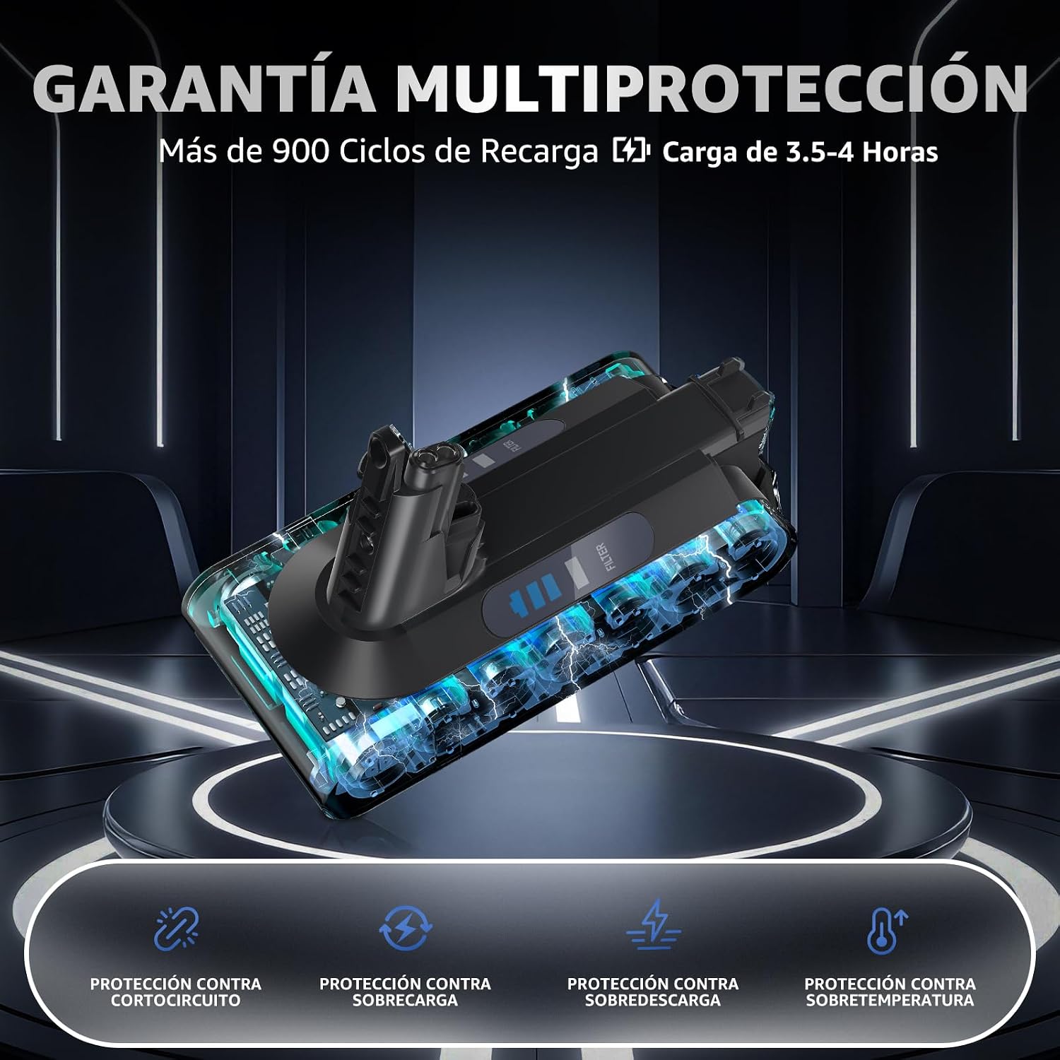 Detalle de EGR Bateria para Dyson V10 69 minutos